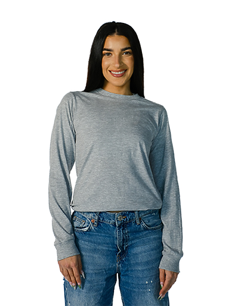 Premium Heather Long Sleeve Crew Neck Tee |